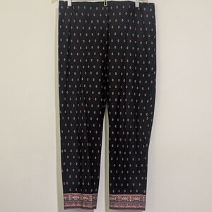 J. Jill Bi Stretch Dress Pants with Black and Red Pattern